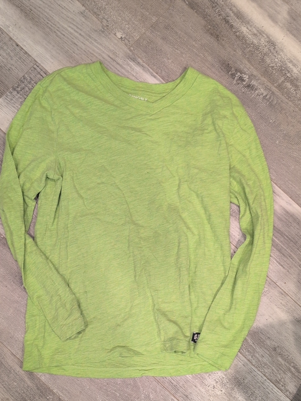 Long Sleeve Kids Top in Lime Green